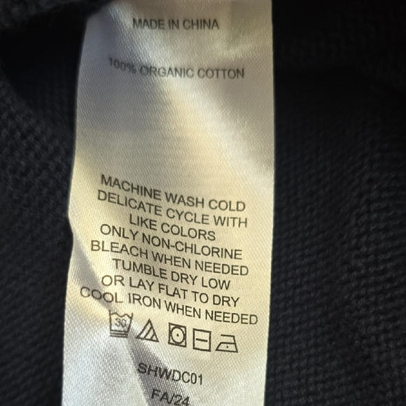 Quince Navy 100% Organic Cotton Mock Neck Sweater, XL, NWT - Picture 4 of 11